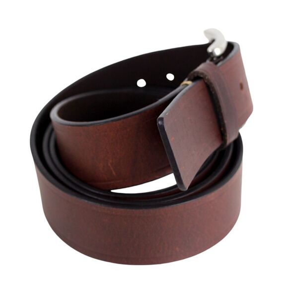 CLASSIC SADDLE BROWN GENUINE LEATHER 1 3/8"Wd CASUAL DRESS MEN'S BELT Sz 50 (17M - Picture 5 of 12